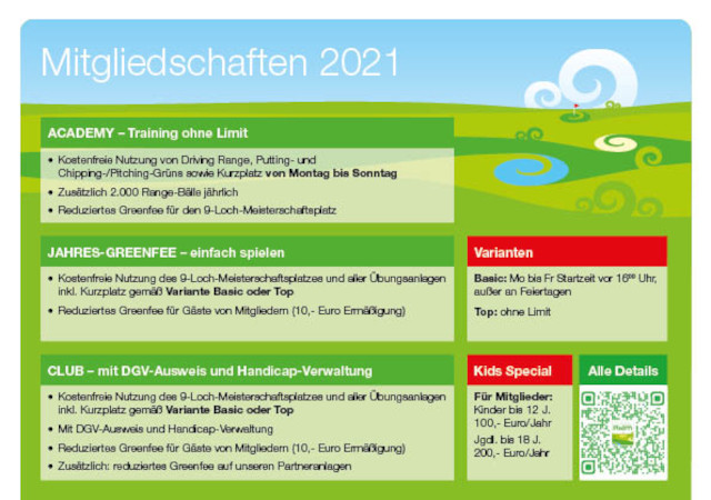Mitgliedschaften im Golfclub München-Riem
